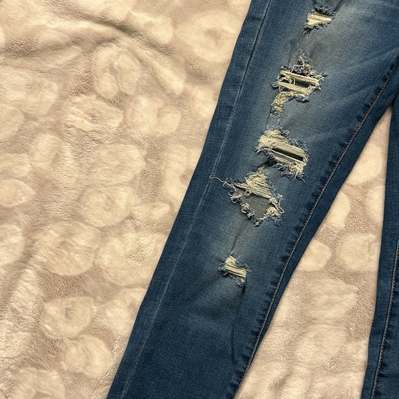 American Eagle Super Stretch Hi Rise Jegging Jeans Distressed Size 6 - Picture 4 of 14
